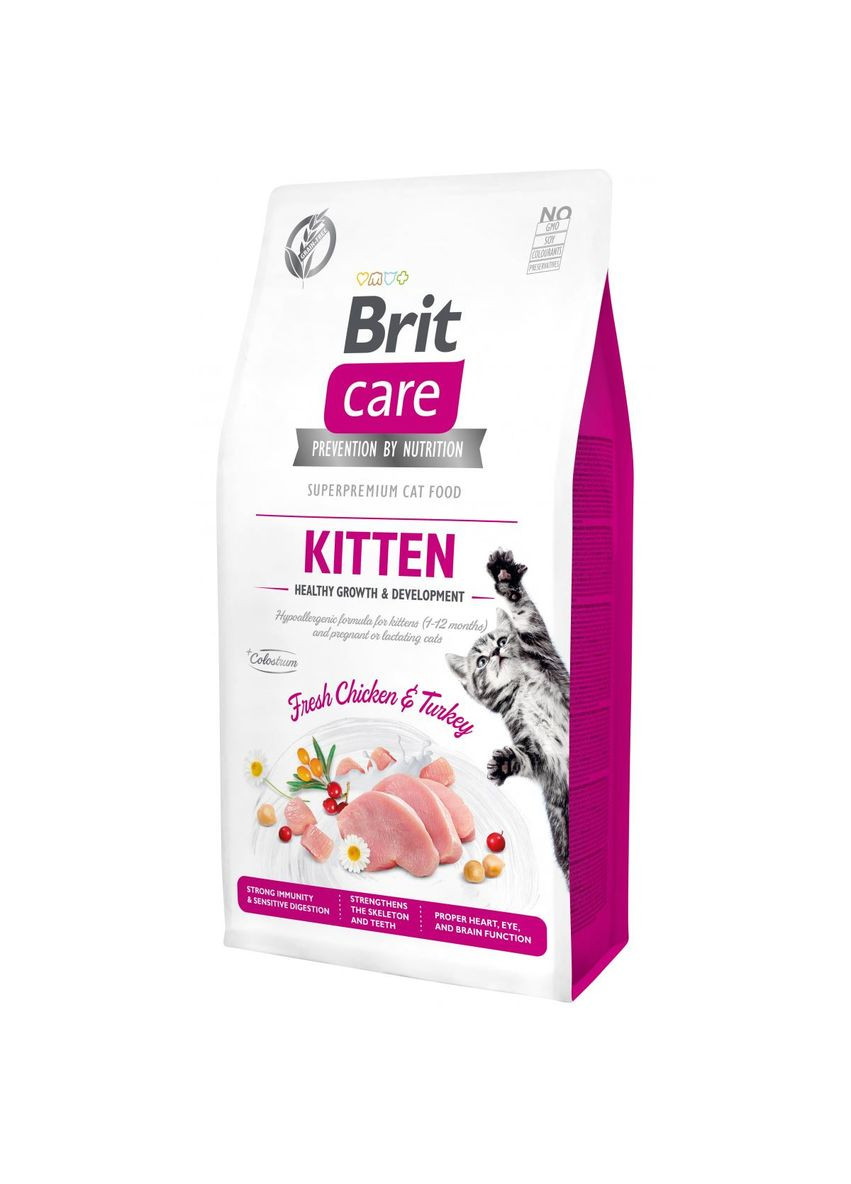 Корм для котят Care Kitten Healthy Growth & Development 7 кг, с курицей и индейкой Brit (293408144)