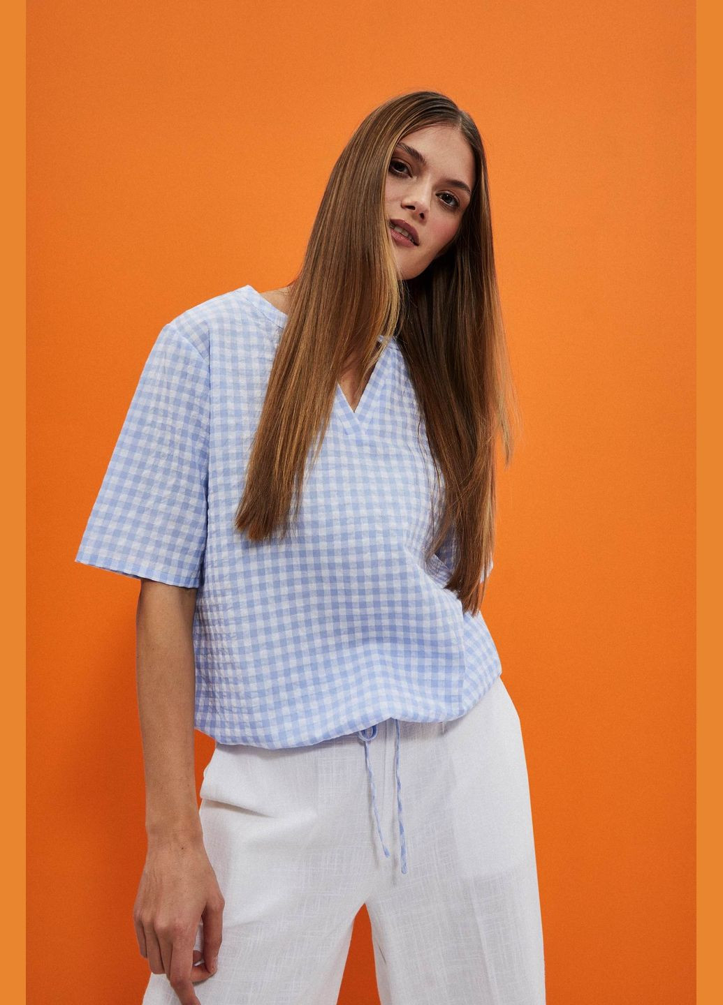 Голубая блуза Moodo