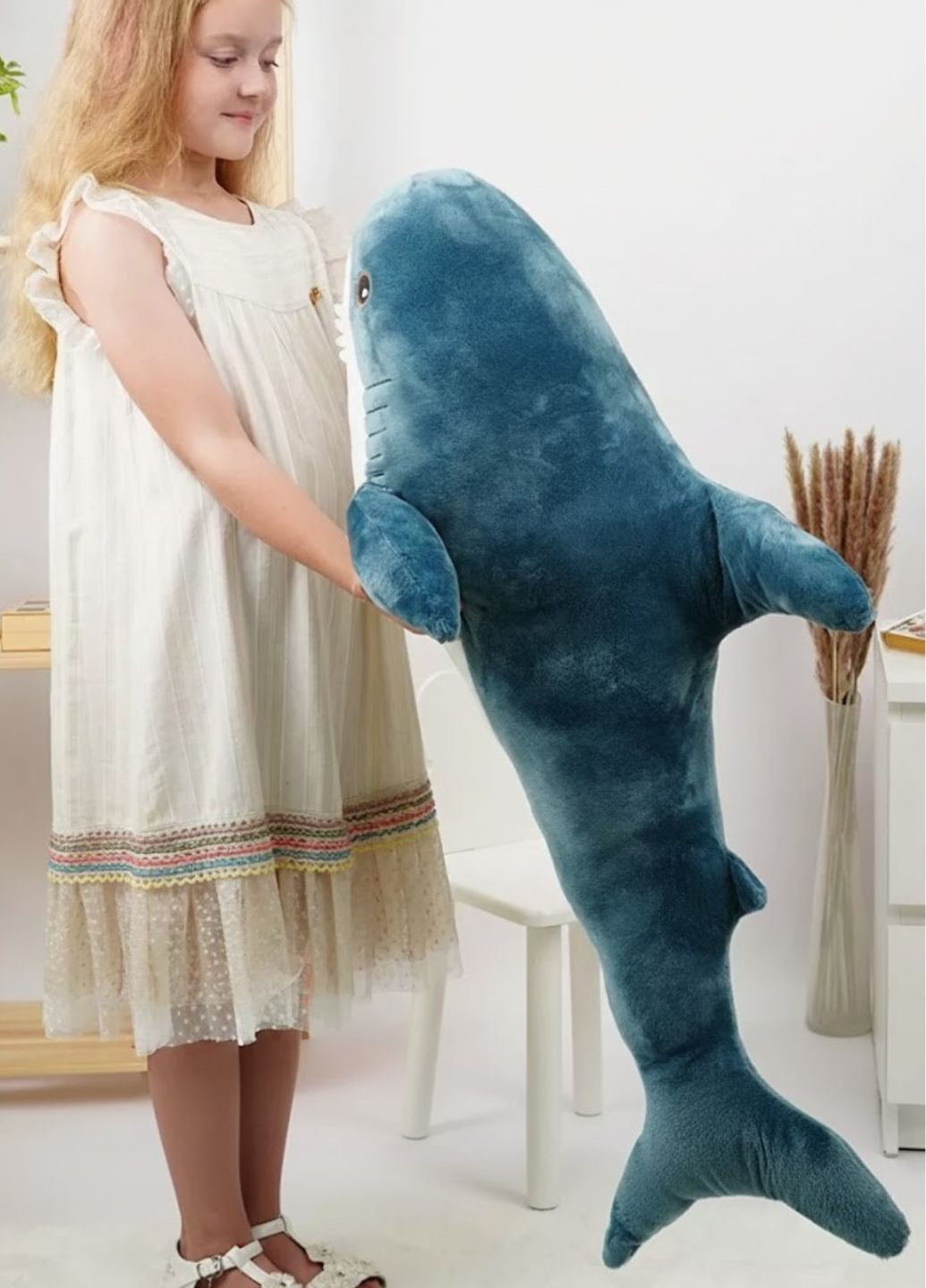 Мягкая игрушка акула 100 см, большая плюшевая подушка для обнимашек My Kigu (370370672)