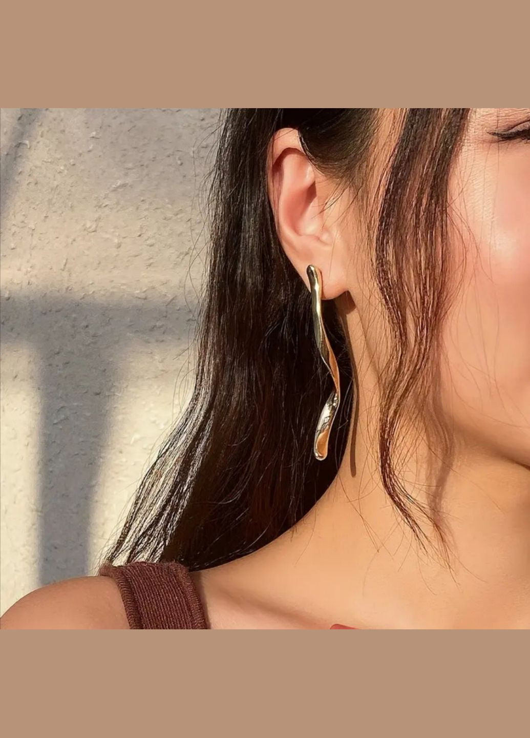 Жіночі сереєки "Вишукані лінії ", цвяшки, колір золото No Brand (316322994)