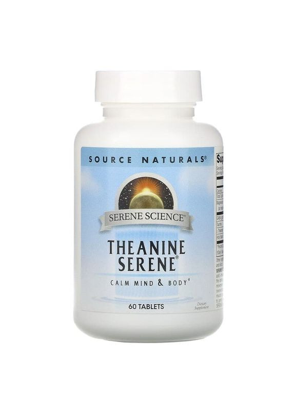 Теанін, спокій, Theanine Serene,, 60 таблеток Source Naturals (362371405)