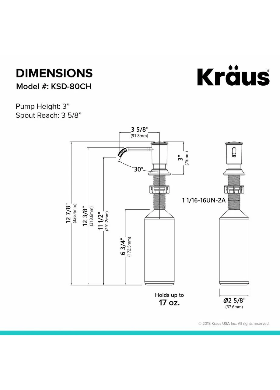 Дозатор для мила KSD-80CH Kraus (397035037)