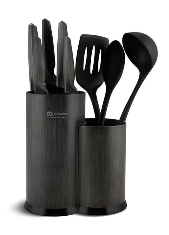 Набір ножів та кухонного приладдя EB-7811 9 предметів темно-сірий Edenberg комбінований,