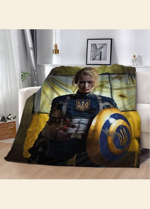 Плед патриотический 3D Мощная защитница 12181 135х160 см FlexDress (364496151)