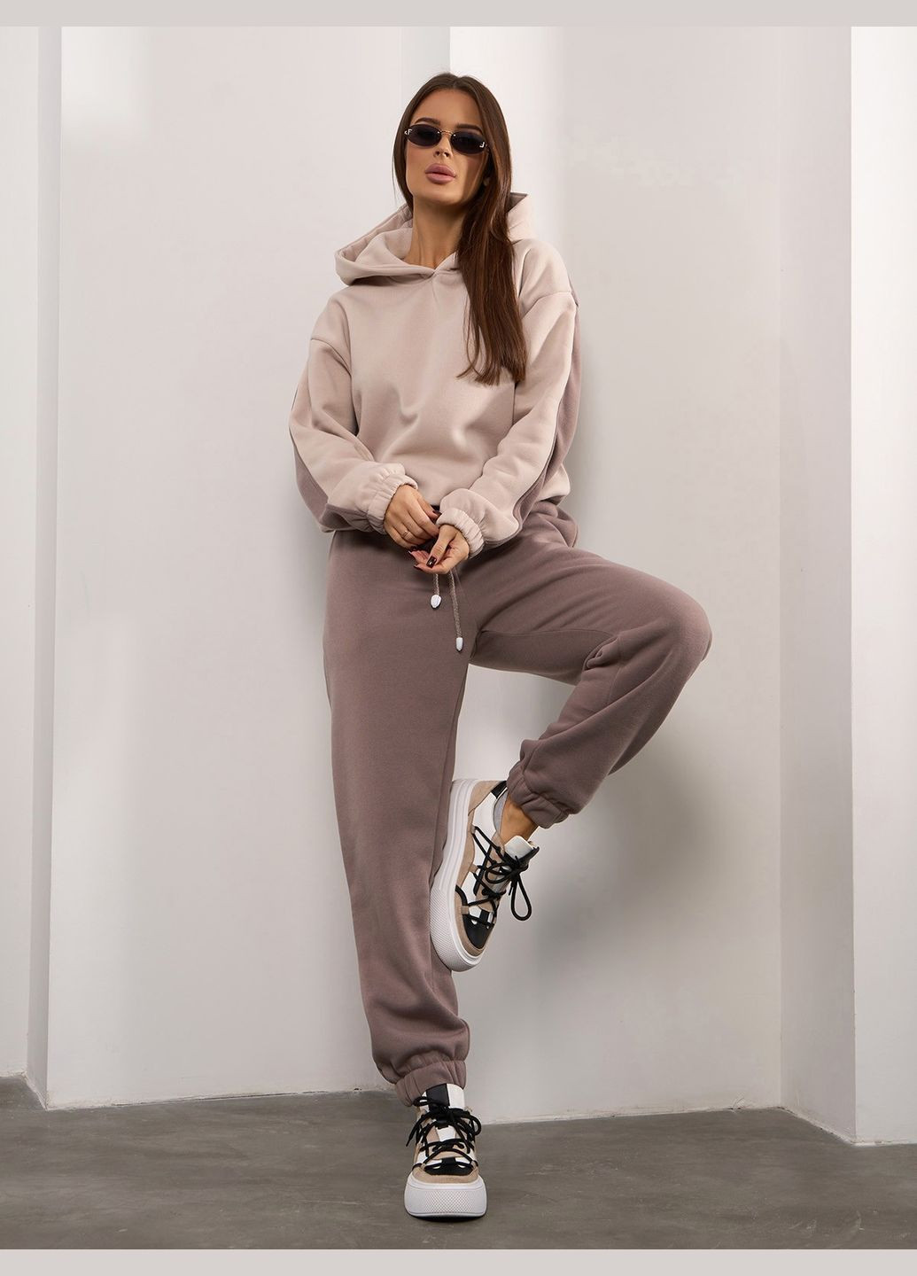 Трендовый утепленный костюм с капюшоном No Brand (314903333)