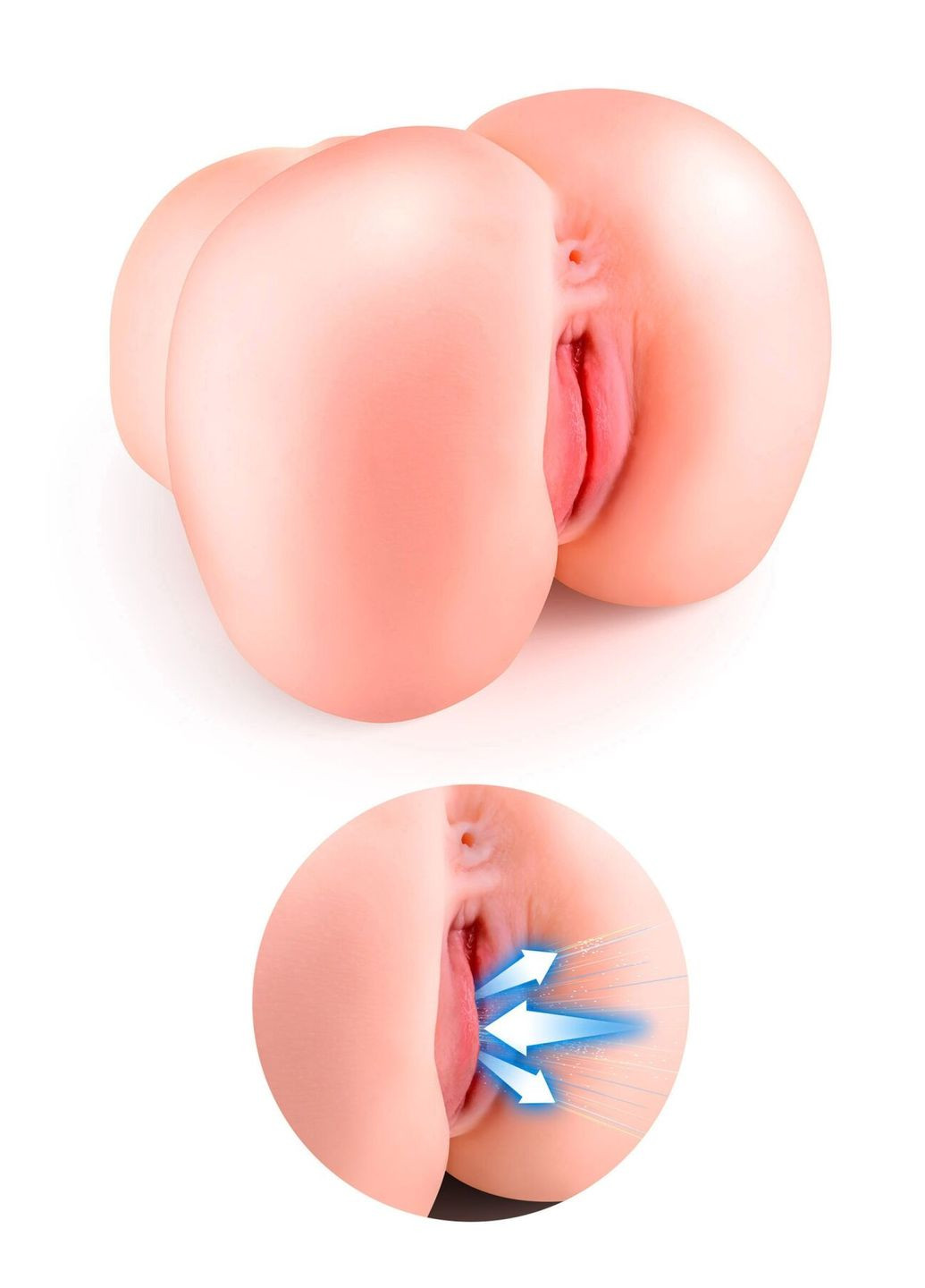 Смоктальная вагина-мастурбатор Real Lola, вагина и анус, с вибрацией и звуком Real Body (370777281)