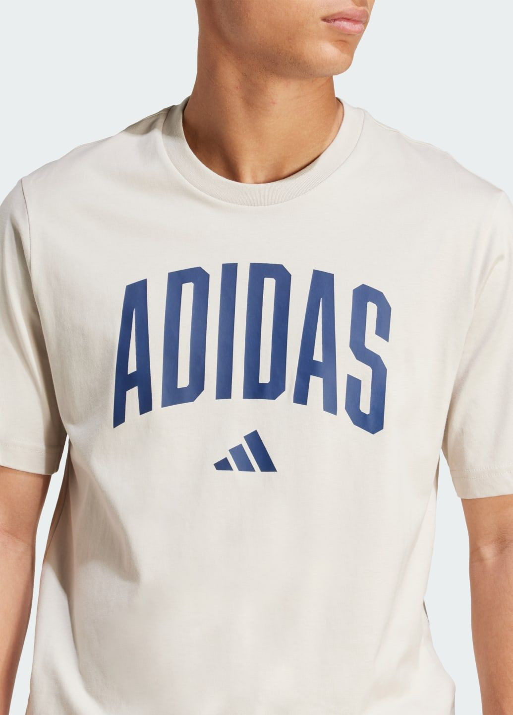 Бежева футболка collegiate lineage graphic adidas