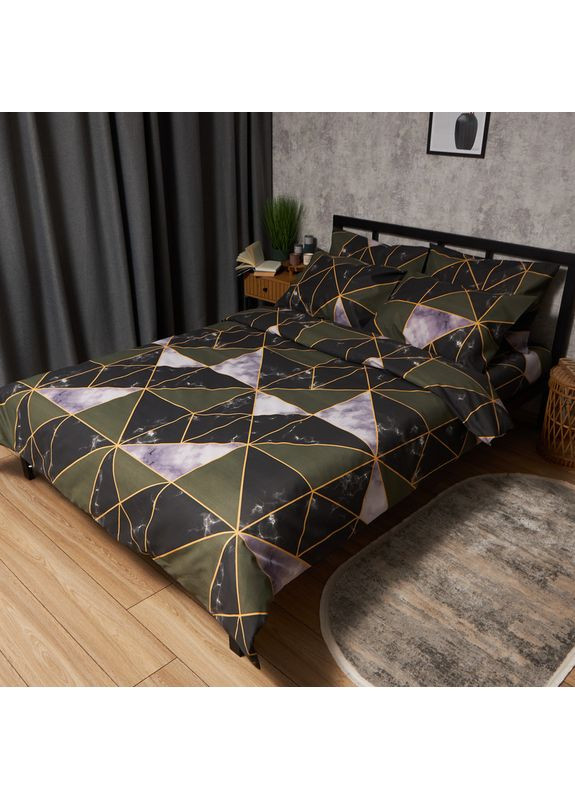 Комплект постельного белья Микросатин Premium King Size 220x240 наволочки 2х50х70 (MS-820009906) Moon&Star Golden Marble (356113936)