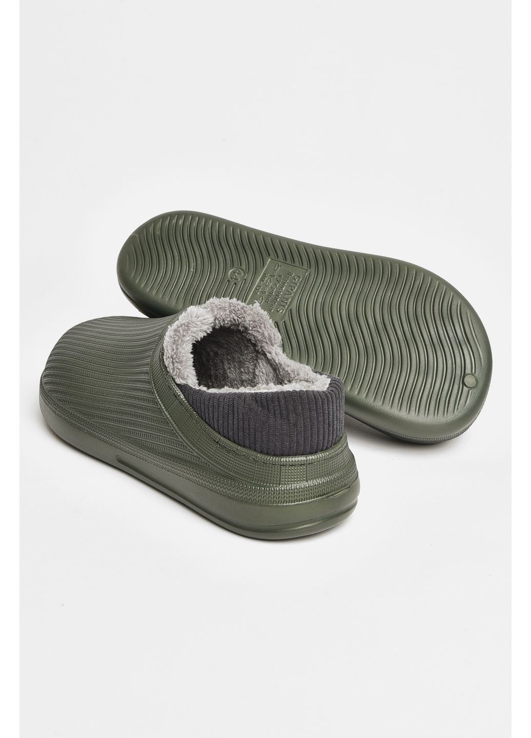 Калоші чоловічі на хутрі зеленого кольору Let's Shop (362475596)