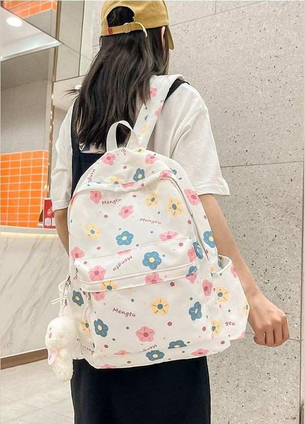 Рюкзак 10313-3 женский детский школьный портфель белый молочный No Brand (296008161)