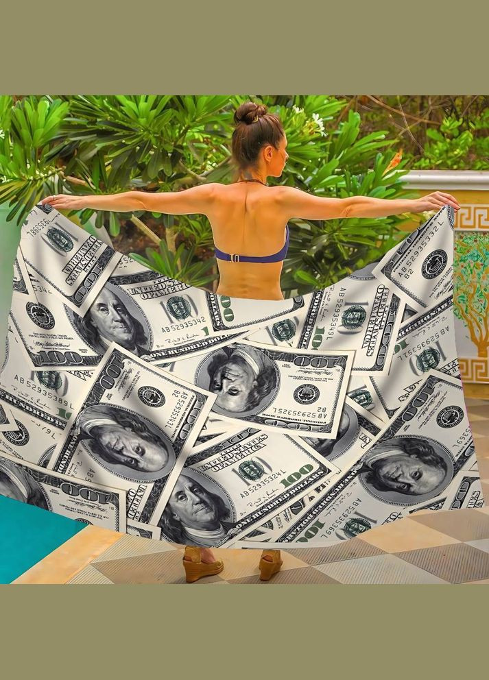 Парео пляжное с 3D принтом Rich Vibes 31094 80х150 см FlexDress (336873818)