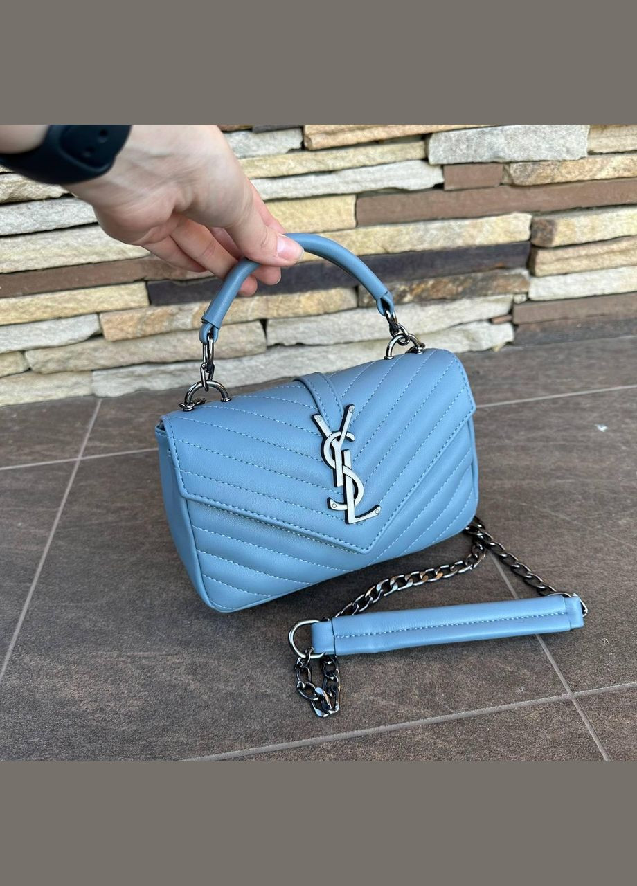 Маленькая женская сумочка клатч на плечо с магнитом из экокожи голубая (sku_1227) No Brand (330576417)