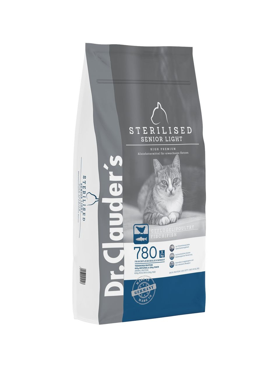 Сухой корм для стериализовых котов и котов с избыточным весом и/или возрастом более 8 лет High Premium Sterilised Dr.Clauder's (362916021)