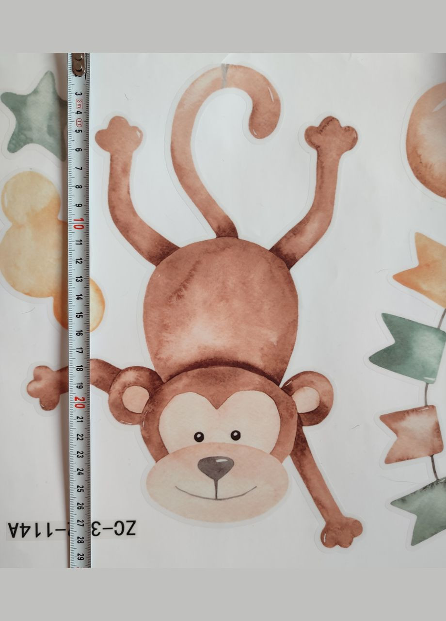 Наклейка на стену Зверята на воздушных шариках (лист 60 х 90 см) Б146-9 No Brand (302243075)