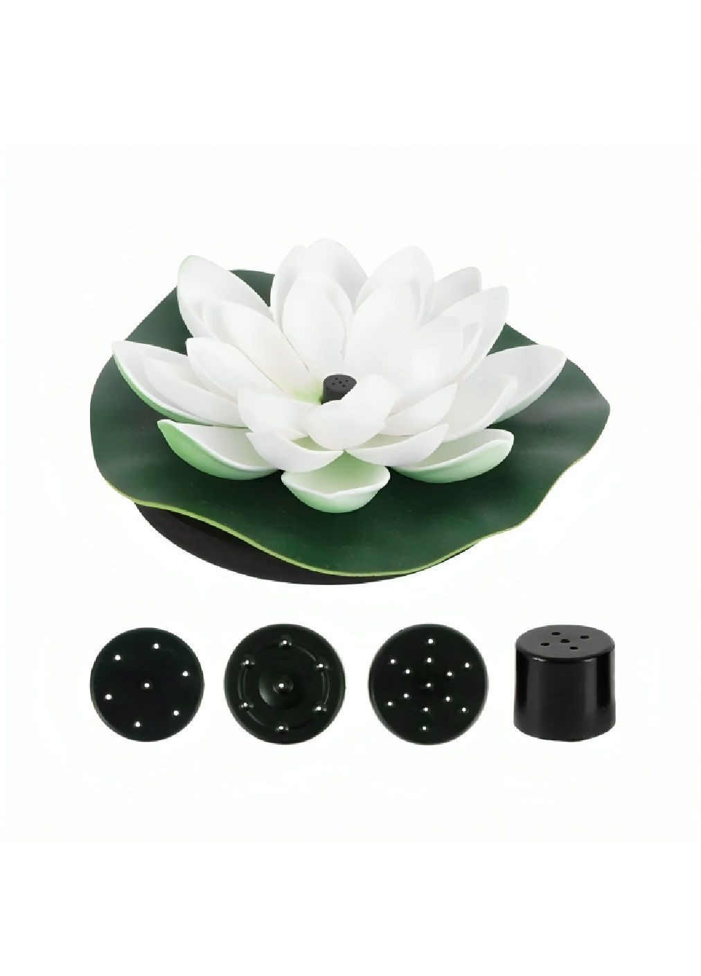 Садовый фонтан для пруда на солнечной батарее с насадками 4 штуки устойчивостью к погодным условиям (480277-Prob) Лилия белая Unbranded (332880890)