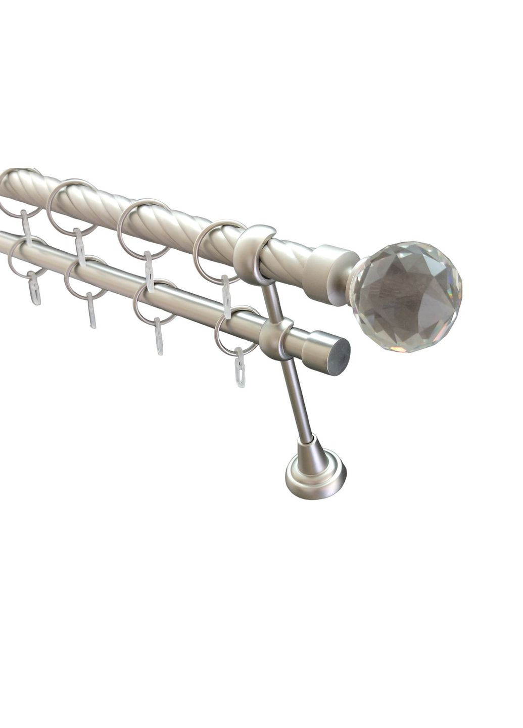 Карниз для штор Люмиера металлический двухрядный витая труба кольцо металлическое Сатин 25\19 мм 200 см ORVIT (299335444)