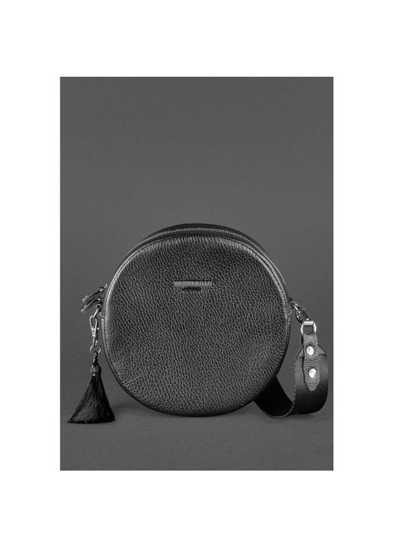 Круглая сумка женская кожаная через плечо Tablet Черный BlankNote (302008708)