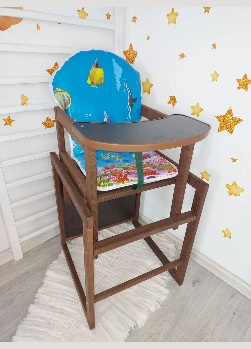 Детский стульчик-трансформер для кормления деревянный Океан-2 Наталка (302315650)