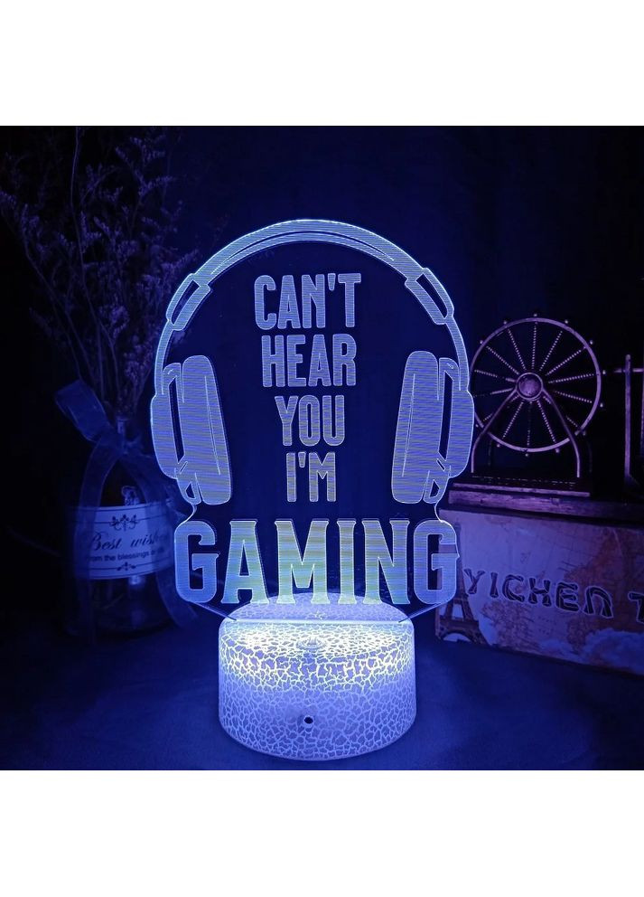 3D світлодіодний нічник для ігрової кімнати Headphones 3DTOYSLAMP (365721620)