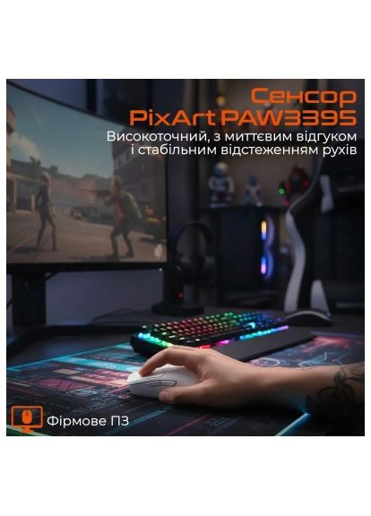 Мишка (MT-GW40_PRO-B) MEETION GW40 PRO Bluetooth/Wireless/USB White (368561939)