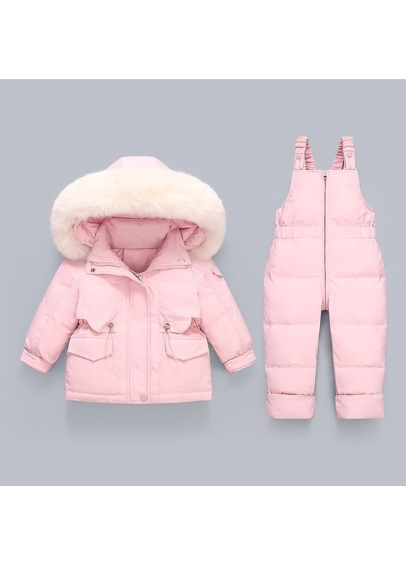 Рожевий зимовий дитячий зимовий комплект для дівчинки брючний BabyStyle
