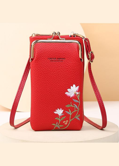 Жіноча міні сумочка з вишивкою клатч маленька сумка з квітами червоний OEM (316694245)