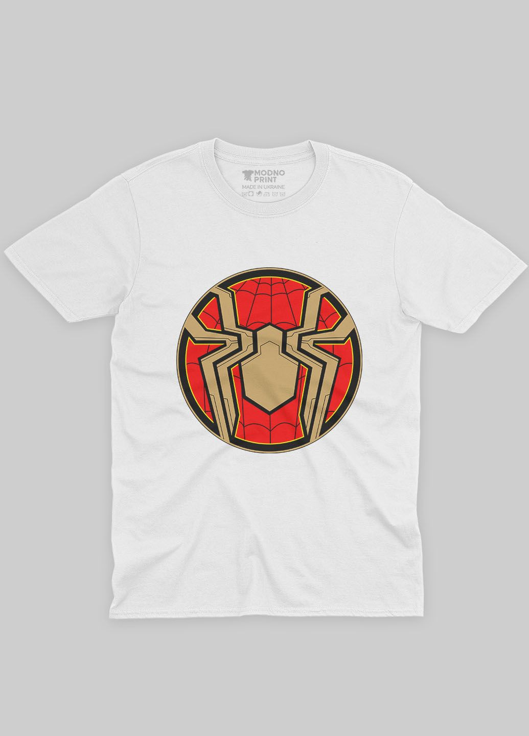 Белая демисезонная футболка для мальчика с принтом супергероя - человек-паук (ts001-1-whi-006-014-105-b) Modno