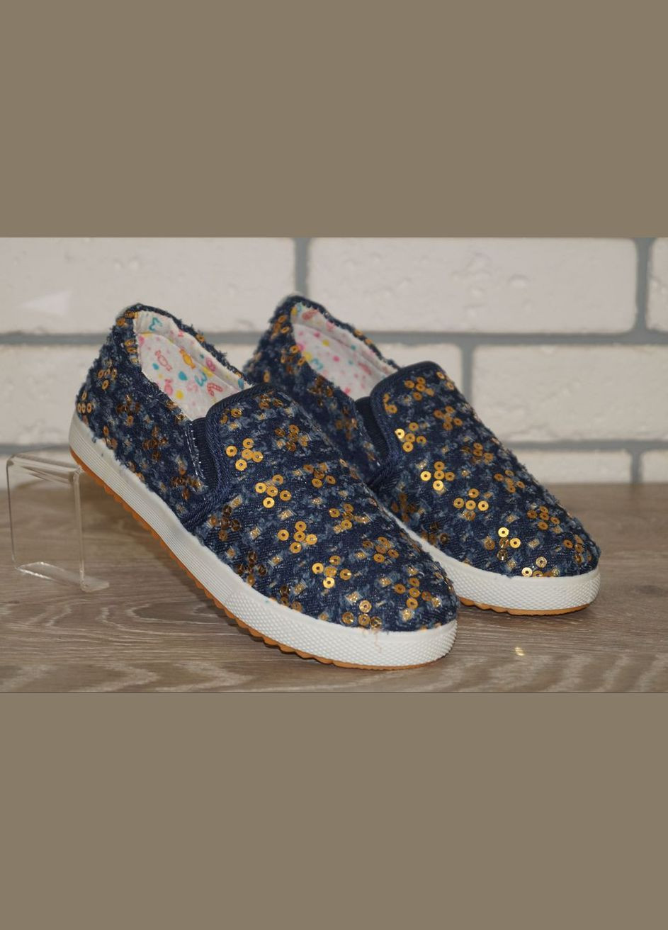 Сліпони для дівчинки джинсові сині з паєтками С.Луч (322112079)