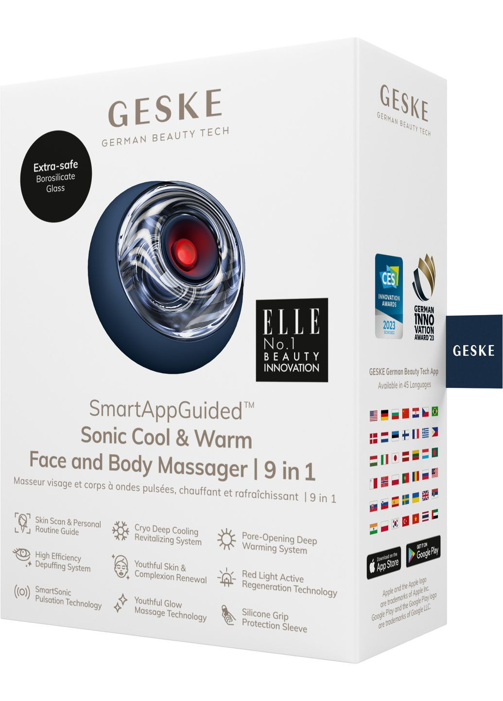 Массажер для лица и тела Sonic Cool&Warm Face and Body Massager 9в1 midnight GESKE (341526007)
