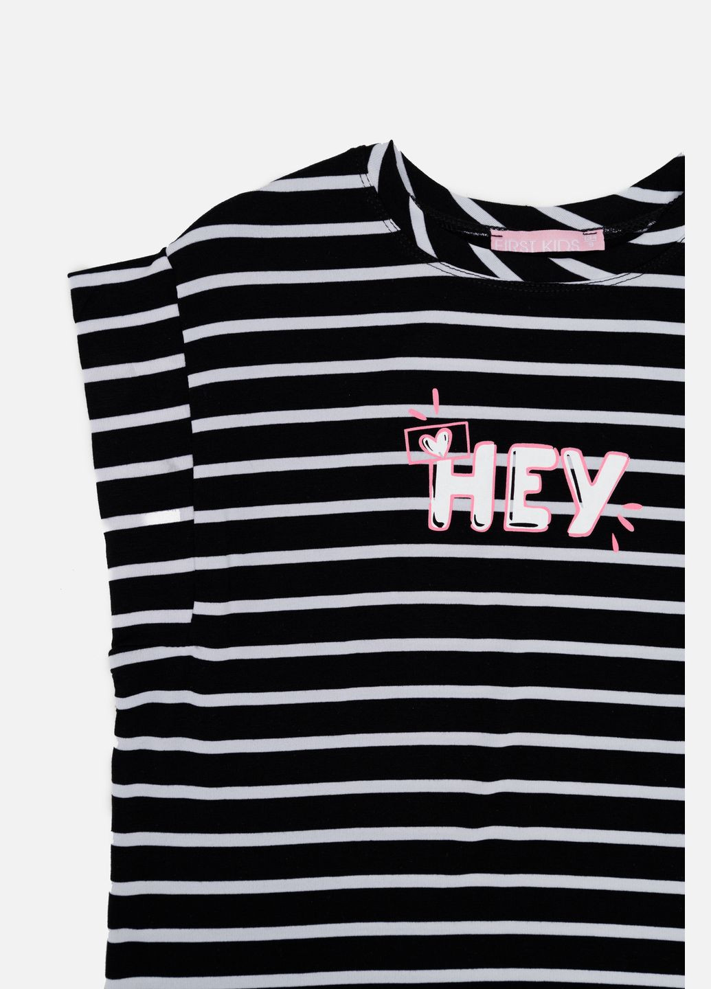 Черная летняя футболка с коротким рукавом для девочки цвет черный цб-00246524 First Kids