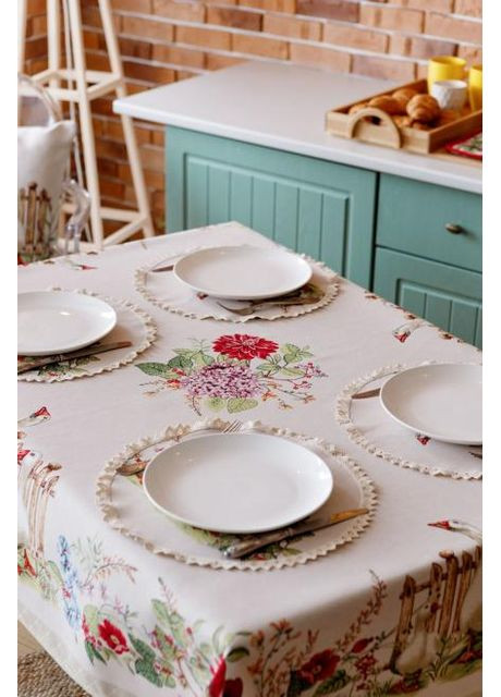 Гобеленова скатертина Гуси 135х350 см Різнокольоровий (8231) Прованс (361785158)