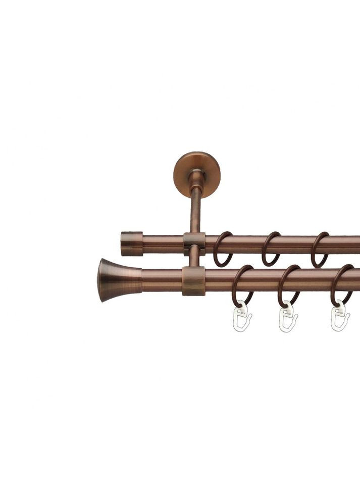 Карниз Принц металевий дворядний закритий гладка труба Мідь 19\16 мм 200 см (00-00012009) ORVIT (300278299)