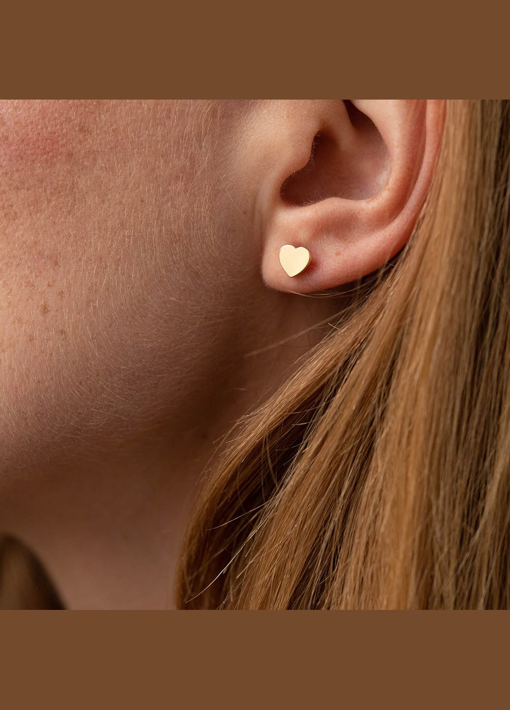 Золоті сережки - пусети Сердечка с06192 Oniks (264022324)