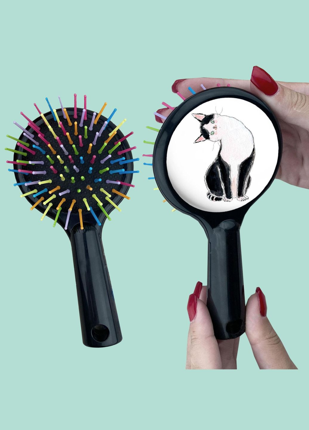 Расческа для волос с рисунком #00027 Черный No Brand (315046838)