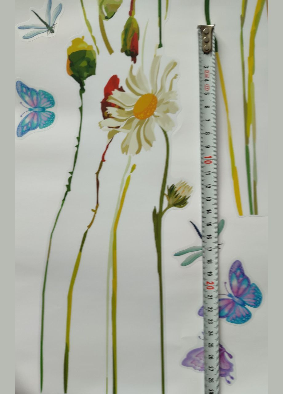 Вінілові наклейки Червоні маки ромашки (лист 60 х 90 см) Б99-1 No Brand (302241866)