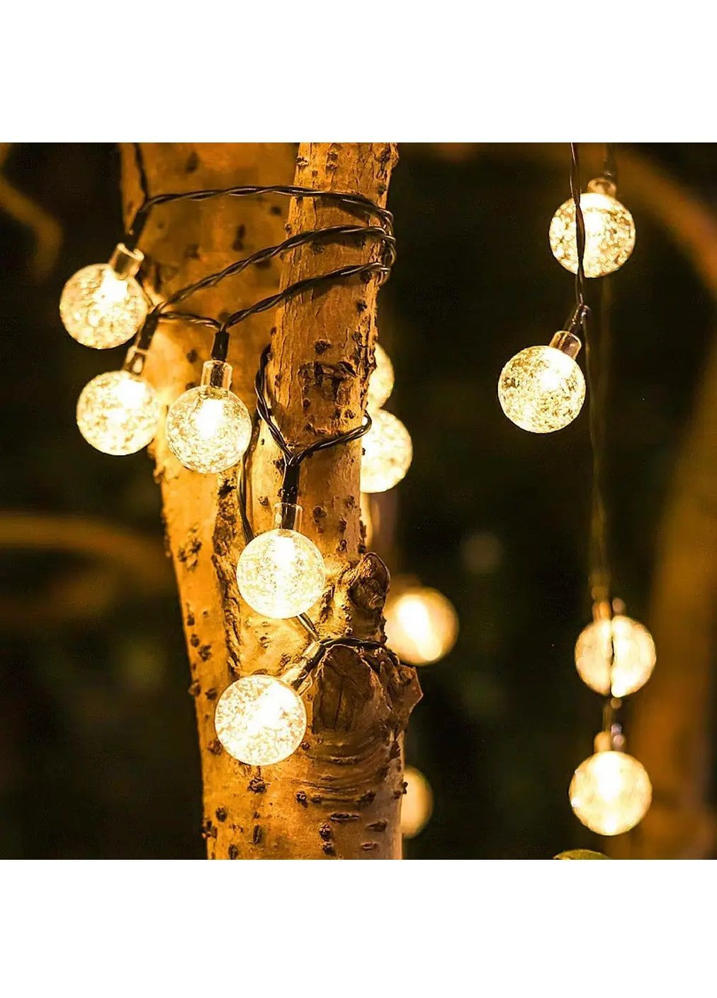 Гирлянда лампочки светодиодная уличная с работой от солнечной батареи 5 м 50 лампочек (481911-Prob) Теплая белая Unbranded (368455775)