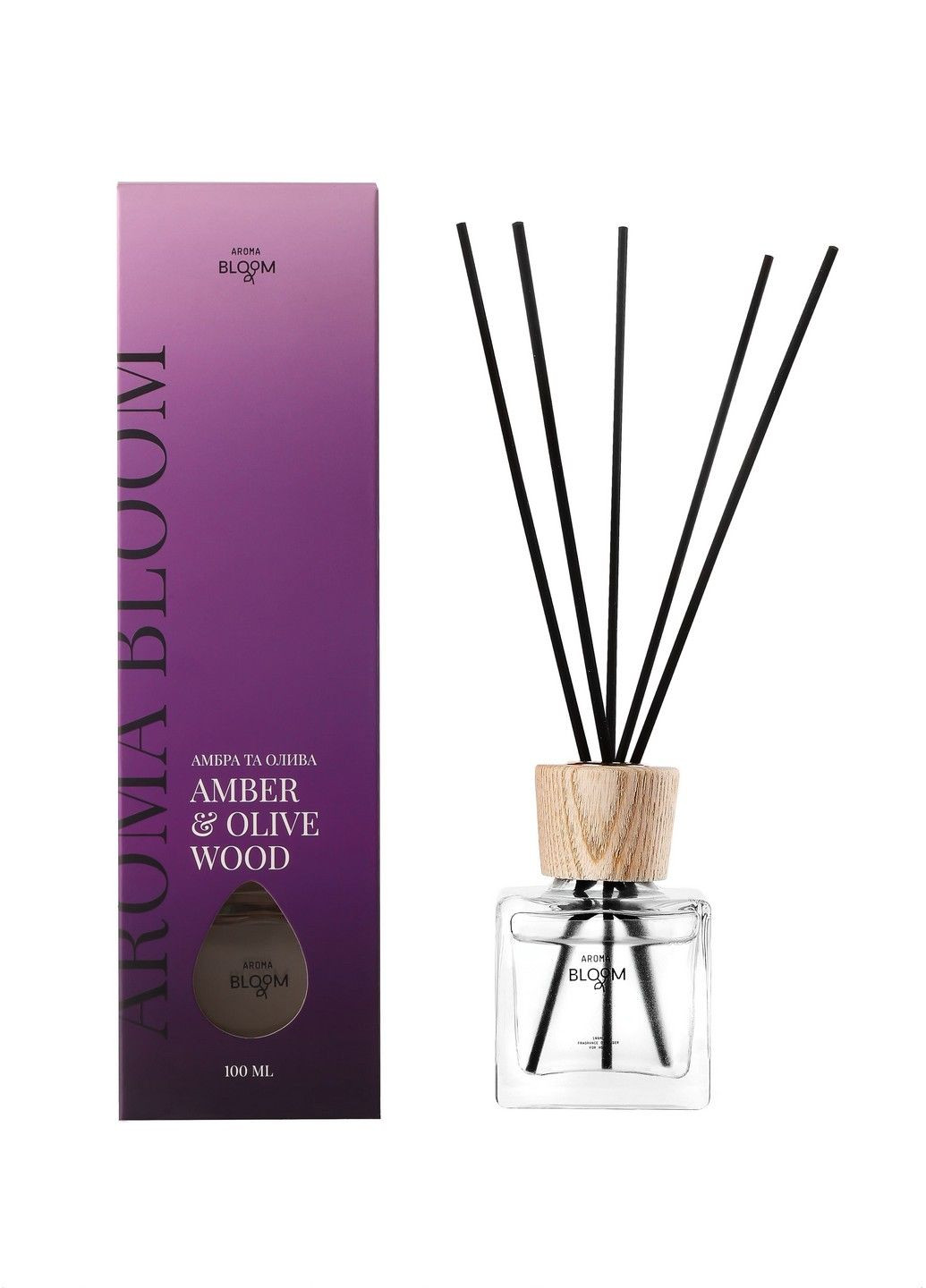 Аромадифузор Amber & Olive wood (Амбра та олива) 100 мл Aroma Bloom (291409329)