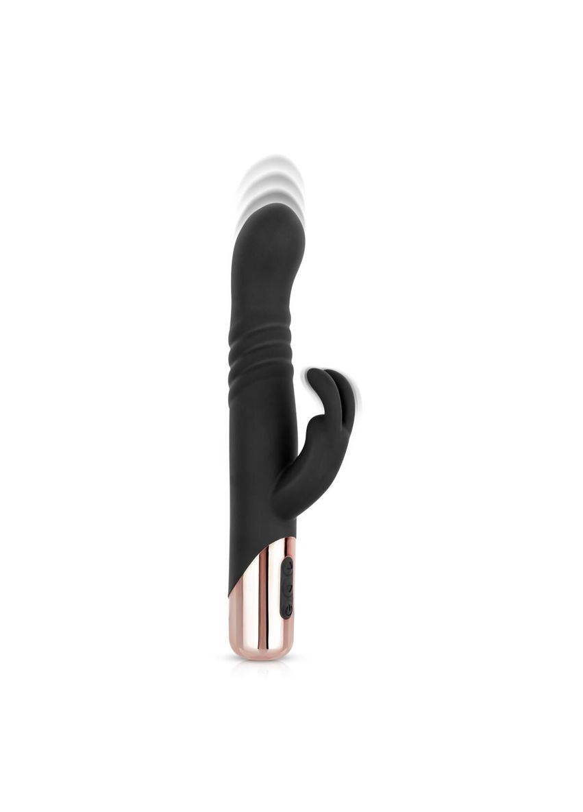 Вібратор-кролик - Rabbit Vibrator with thrusting function - Black Rosy Gold (369945746)