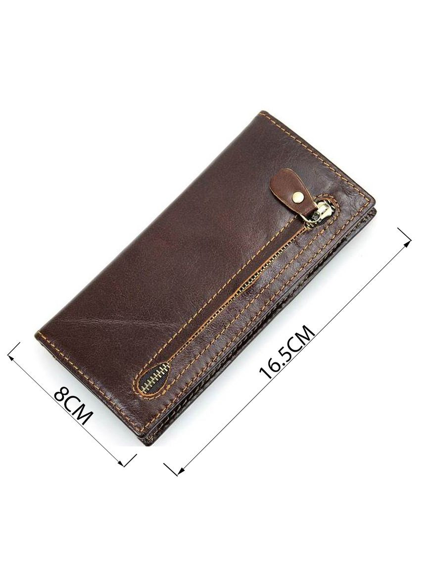 Гаманець чоловічий без застібки із натуральної шкіри з монетницею коричневий (sku_14536) No Brand (327819754)