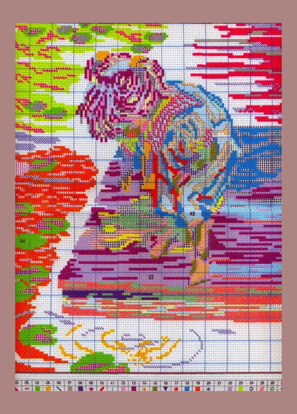 Набор для вышивания по нанесённой на канву схеме "Lakeside girl ".AIDA 14CT printed, 30*37 см Joy Sunday (313613622)