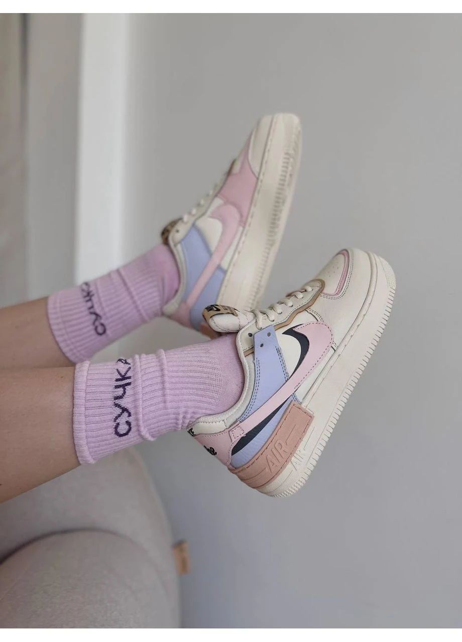 Рожеві літні кросівки nike air force shadow beige pink найк аір форс рожеві No Brand