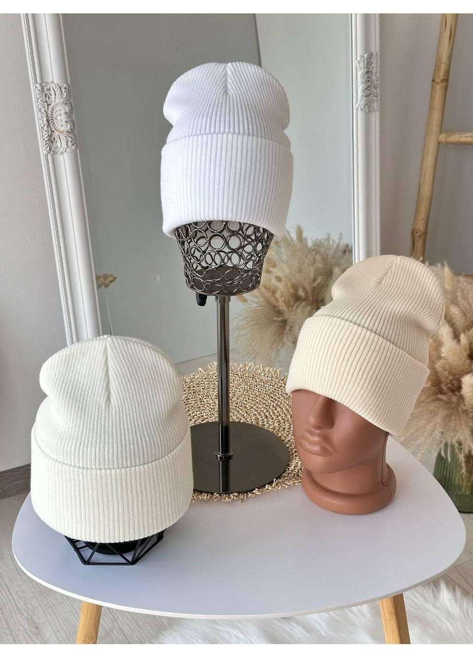 Женская шапка базовая рубчик. Теплая вязаная шапка осень-зима в стильных цветах No Brand (362917584)