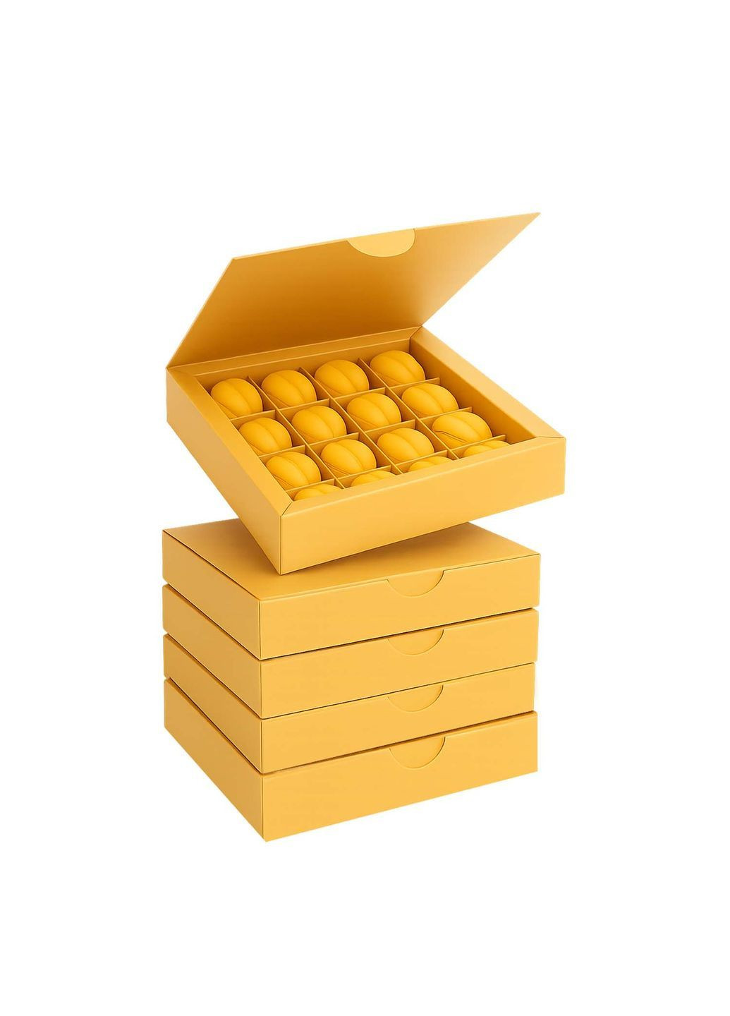 Набор из 5 коробок крафт для 16 конфет, орешков, макаронс, зефира и тарталеток с ячейками 185×185×35 мм подарочная упаковка Vals (365549374)