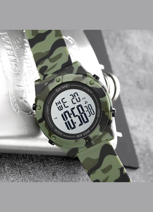 1772CMGNWT Camo Green-White электронный спортивный, армейский, сasual Skmei (324089374)