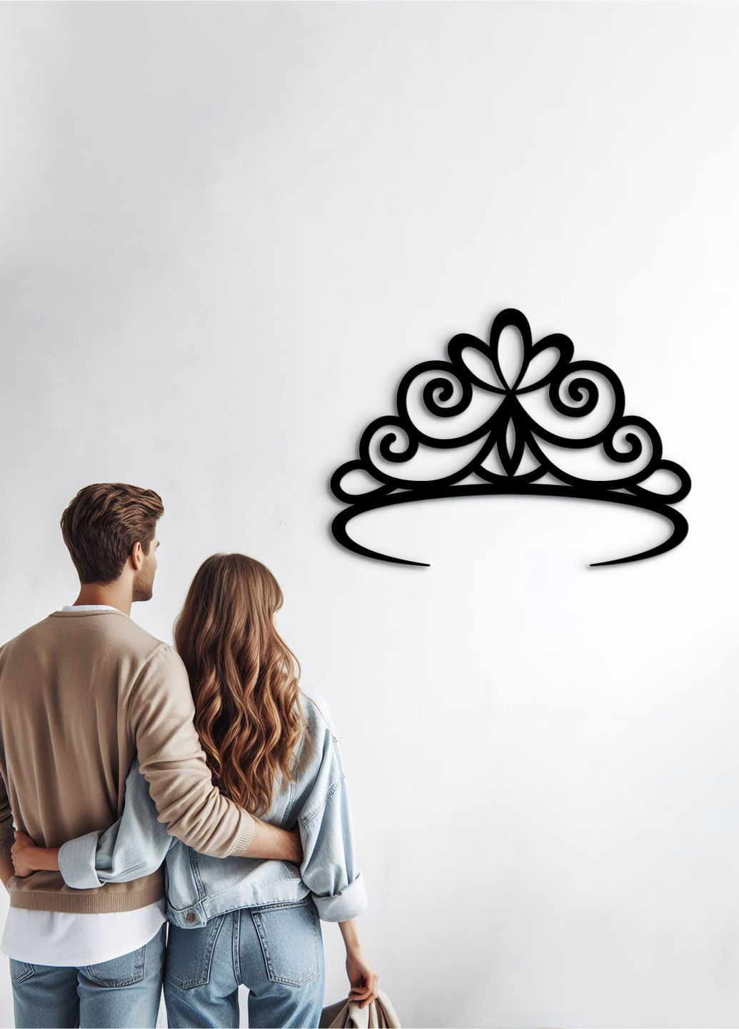 Декоративне панно з дерева, настінний декор для дому "Корона принцеси", картина лофт 40х28 см Woodyard (292013179)