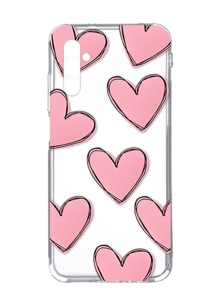 Прозорий чохол на Samsung Galaxy A34 5G/A346:: Сердечка рожеві (принт 78) Creative (360660234)