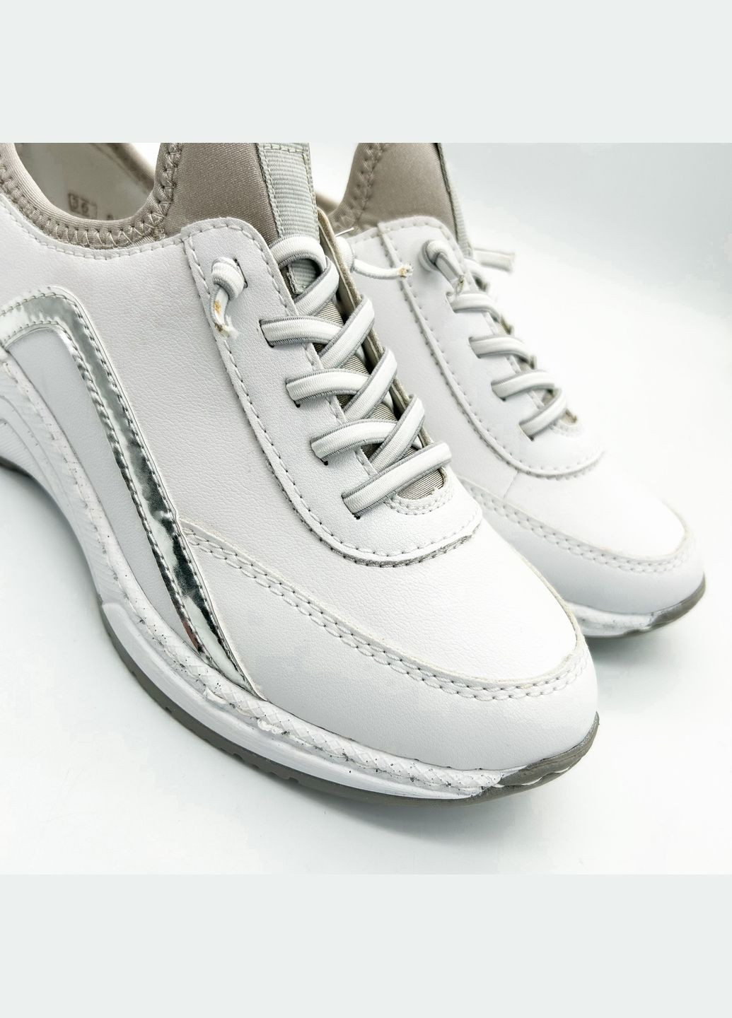 Белые всесезонные кроссовки (р) кожа 0-1-1-n-4351-80 Rieker