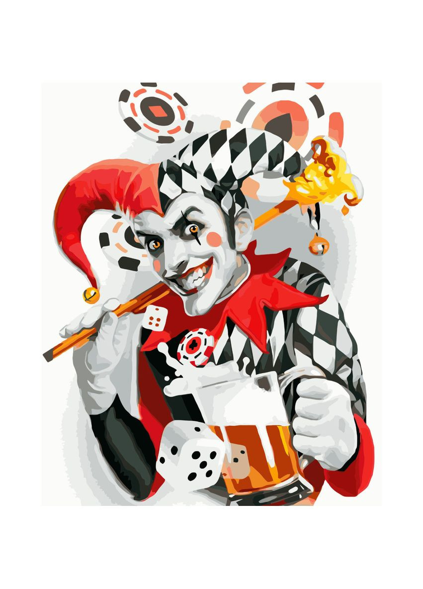 Картина за номерами для дорослих Веселий джокер акрилова навчальна см з лаком VA-3774 Strateg (362424917)