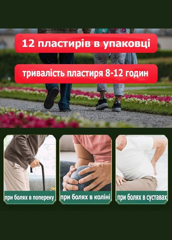 Зігріваючий пластир для зняття болю в ділянці шиї з екстрактом полину в наборі з 12 штук No Brand (316702324)