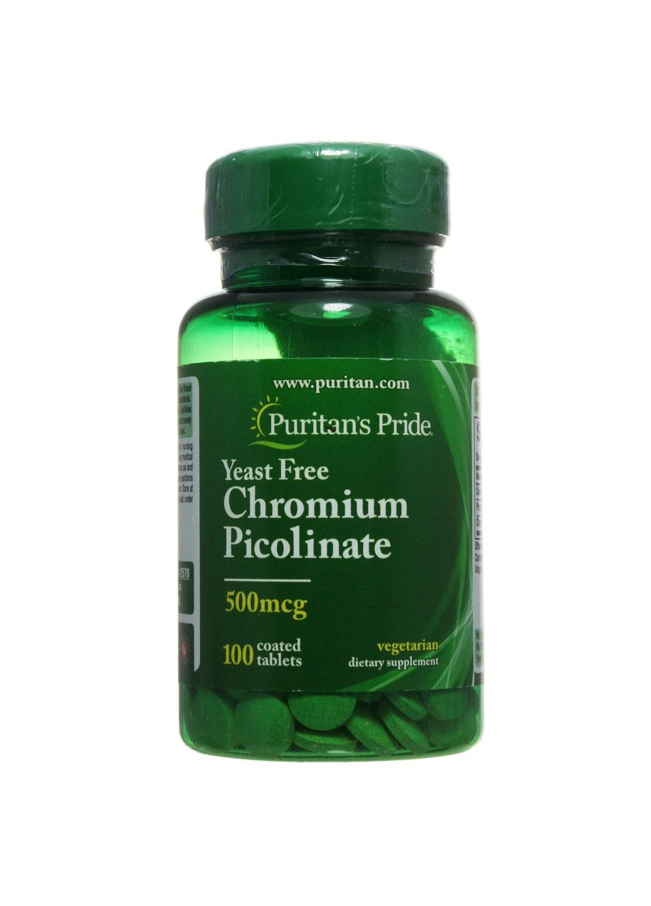 Піколінат Хрому, Chromium Picolinate 500 mcg,, 100 таблеток Puritans Pride (366547985)